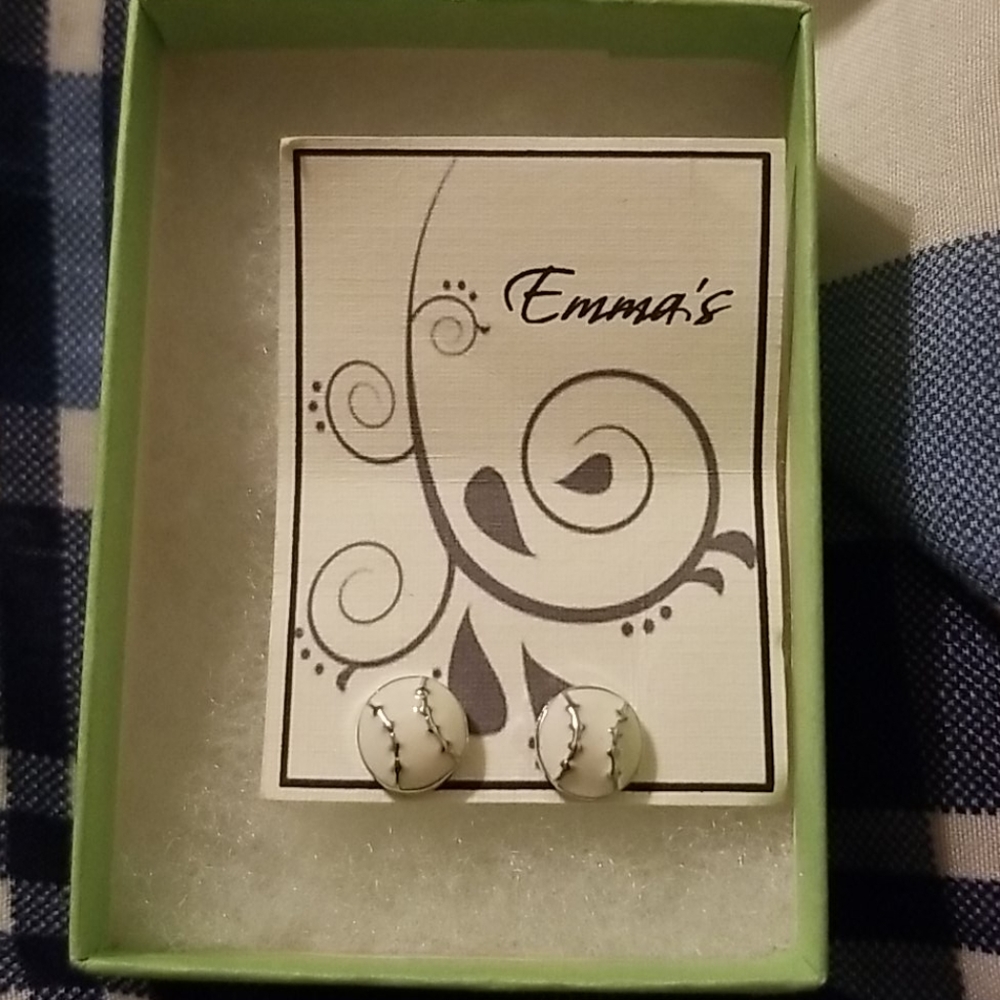 Brand new baseball earrings